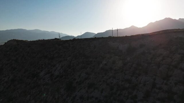 Skyline drive at sunset in Canon City, Colorado drone flight 4k