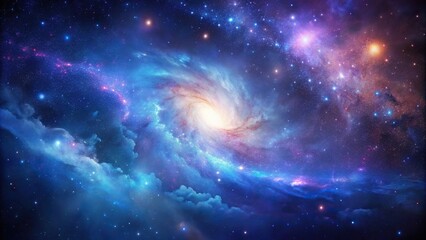 Obraz premium Deep Space Galaxy wallpaper with a dark blue and purple background, galaxy, deep space, galaxies far away, dark blue