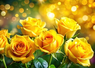 Fototapeta premium Charming PNG yellow roses, ideal for floral designs and creative projects, showcase nature's exquisite beauty, bringing vibrancy and elegance to your artistic endeavors. Perfect for inspiration!