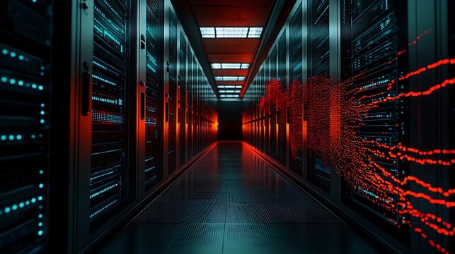 A powerful and dynamic visualization of a firewall standing strong against looming shadows symbolizing cyber attacks, showcasing the importance of robust protection for digital networks