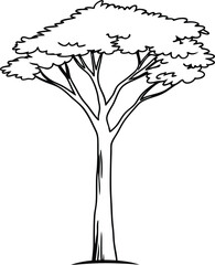 tree vector illustration black and white