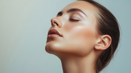 Plastic surgery procedure featuring a patient with bare shoulders in a studio setting reflecting a lifestyle focus