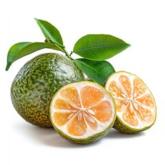 Bael fruit improves digestive health on white background.