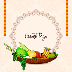 Happy Chhath Puja traditional Indian festival elegant background