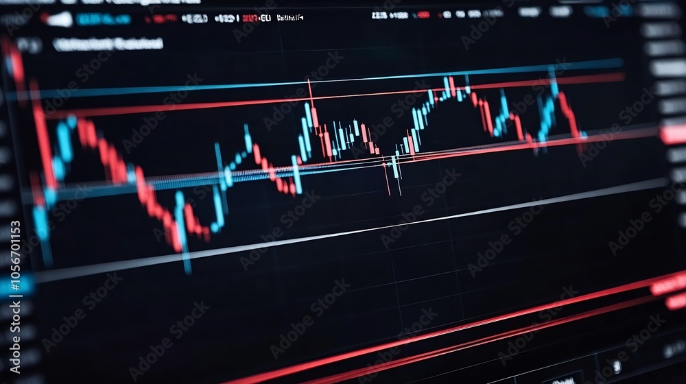 Poster Dynamic Forex Trading Chart Displaying Real Time Market Data Trends on a Digital Screen : Generative AI