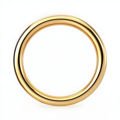 Macro Close up of Detailed Golden Checkmark Icon Inside Circle on White Background