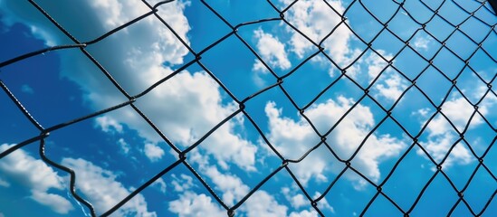 Wire Mesh With Blue Sky