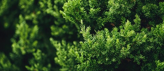 Closeup Evergreen Background Foliage Outside