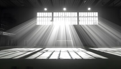 Obraz premium Photorealistic stadium under lights.