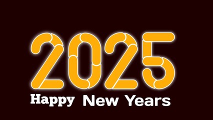 Heppy New Year 2025, Santa Clause on dark Black background. Winter Christmas holiday theme