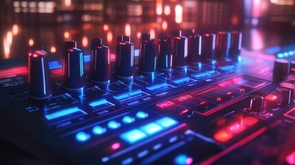 Neon Audio Equalizer with Dynamic Waves and Bright Effects