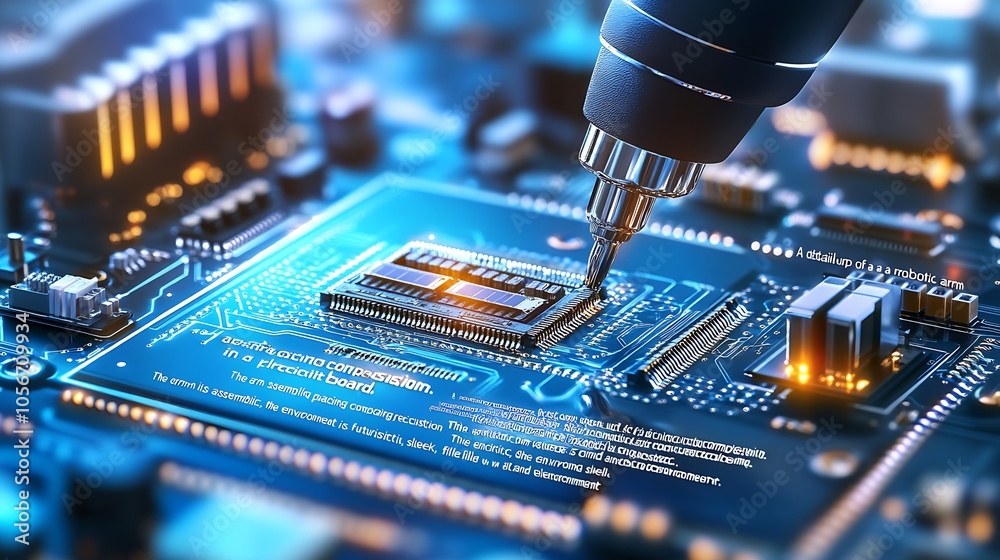Leinwandbilder High-tech circuit board showing integration of advanced microchip technology : Generative AI