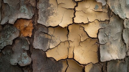 Fototapeta premium Cracked and peeling bark of a tree