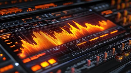 Neon Audio Waves in Digital Art Equalizer Design