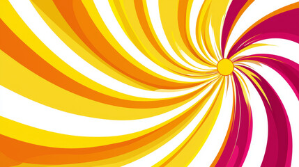 Bright and vibrant spiral pattern featuring radiant gradients from amber to fuchsia, creating dynamic and energetic visual effect. Perfect for backgrounds or design elements