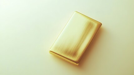 A stunning gold bar elegantly positioned on a clean white background, showcasing its luxurious texture and intricate details. The soft lighting highlights the reflective surfaces and sharp edges 