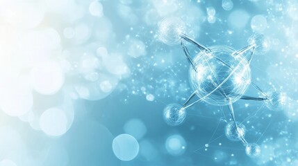 A scientific or medical background featuring molecules and atoms.