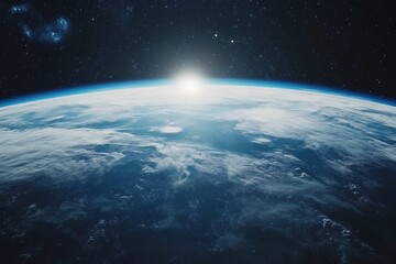 Fototapeta premium A cinematic snapshot of the globe of the cosmic background.