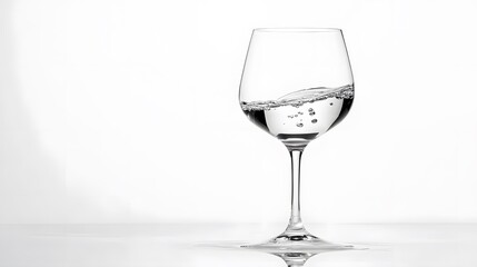 Elegant glass of water with bubbles