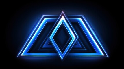 Obraz premium Abstract Blue Triangle Shapes with Layered Design