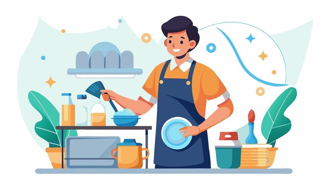 A Dishwashing Staff member is responsible for maintaining the cleanliness and sanitation of kitchenware and dining equipment.