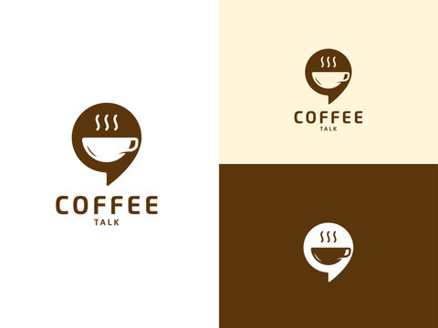 coffee chat logo vector design