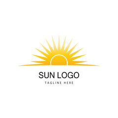 Sun logo vector template symbol design