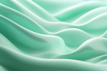 Fototapeta premium Abstract continuous animations backdrop forming soft fluid waves. Gently radiant gradient tones. Screensaver. Dynamic stock video in soft green. Fluid design for live wallpaper