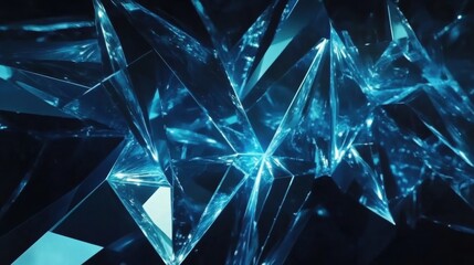 Modern Blue Triangle Shapes with Glowing Effect