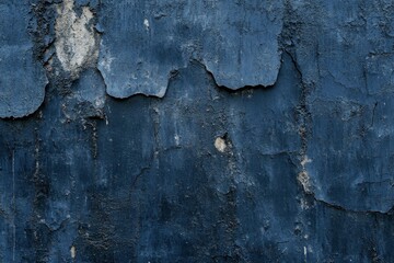 Obraz premium Rich navy blue textured background ideal for artistic endeavors. Old concrete surface. Aged wall displaying evident cracks. Close-up perspective. Worn, broken, impaired, deteriorating, decay