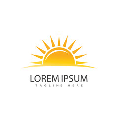 Sun logo vector template symbol design