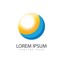 Sun logo vector template symbol design