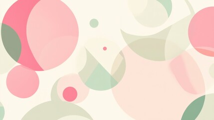 Pastel Overlapping Circles in Soft Pink and Green Tones