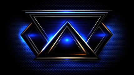 Obraz premium Abstract Blue Triangles with Layered Polygon Shapes