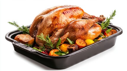 Fototapeta premium A large roasted turkey with vegetables on top of it