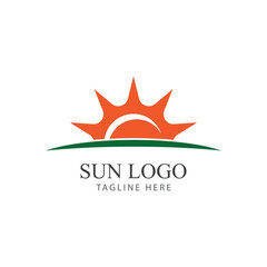 Sun logo vector template symbol design