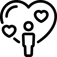 Simple vector icon man, love