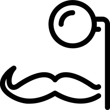 Simple vector icon mustache, monocle
