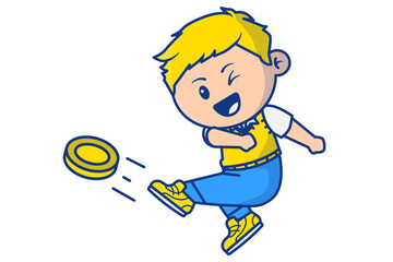 The man is kicking money