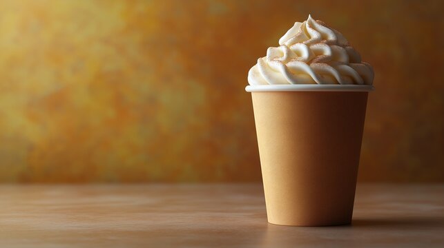 Cup of pumpkin spice latte with whipped cream 