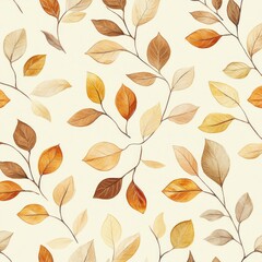 Obraz premium Autumn Leaves Seamless Pattern