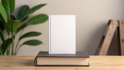 This glossy book cover mockup displays a closed, hardback book at an angled perspective, making it suitable for use in digital presentations or design previews.