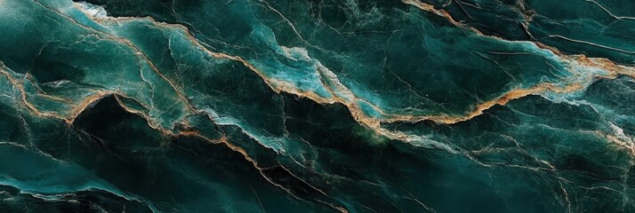 Dark Green Marble Texture with Elegant Veins