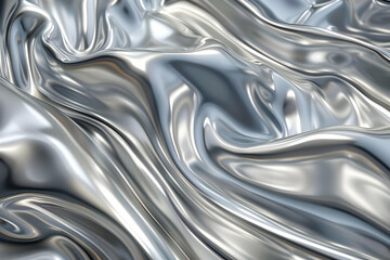 Abstract 3D Silver Liquid Background