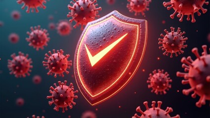 Fototapeta premium Shield of Protection Against Coronavirus