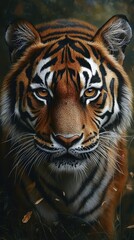 Obraz premium Majestic Tiger Face with Piercing Eyes in Close up Portrait