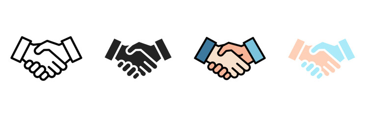 handshake icon vector art design set on a white background