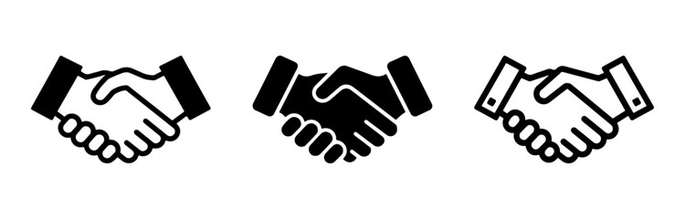 handshake icon vector art design set on white background