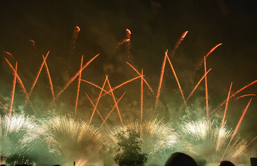 Spectacle d'un feu d'artifice. Emotion et vibration.