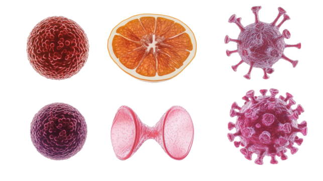 Virus Cells and Structures on Clear Background Generative AI